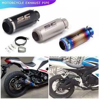 SC Universal 51mm Motorcycle Exhaust Pipe Locomotives Professional Stainless Steel Tailpipe