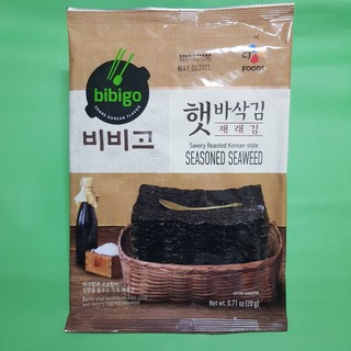Bibigo Savory Roasted Korean Seasoned Seaweed 20g (5 sheets) seaweeds seaweeds nori seaweeds