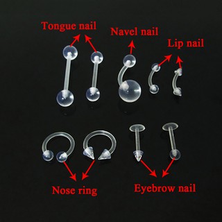 CHSM Transparent Acrylic Piercing Clear Ring Jewelry Pcs Labret