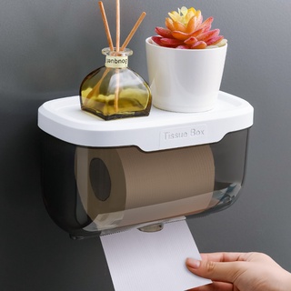 D048 Waterproof wall-mounted tissue box toilet paper holder storage box bathroom shelf