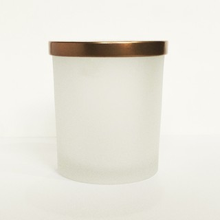 300ML Frosted Glass Jar with Rosegold Lid for Candles
