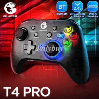 GameSir T4 Pro 2.4GHz bluetooth Wireless Game Controller 6 Axis Gyro Realtime Feedback Gamepad for iOS Android PC Switch