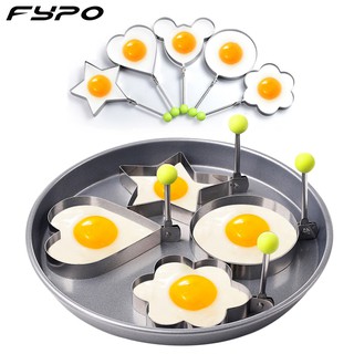 5pcs/set Fried Egg Mold Heart Shape Frying Egg Tool Ring Pancake Mold Stainless Steel Mold Cooking