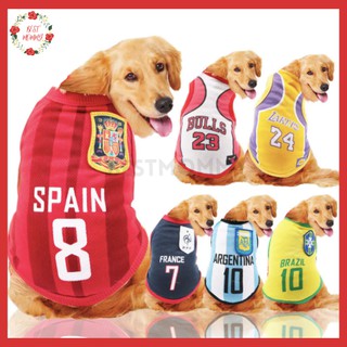 Bestmommy Pet Cat Dog clothes Pets World Cup Costume Basketball Soccer Team Mesh Small Large Size