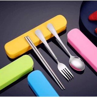 3 in 1 spoon fork and chopsticks set with organizer