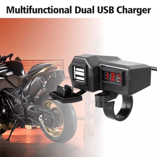 Volt meter For Motorcyle Charger Motorcycle Accessories Dual USB Lighter Voltmeter Display Waterproof Wiring