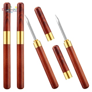 4Pcs 6.1 Inch Stainless Steel Ice Pick Wooden Handle Ice Pick