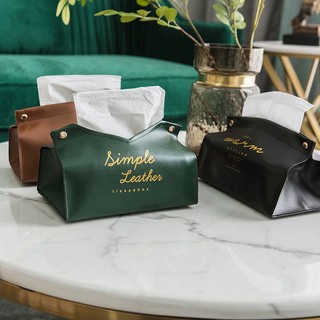Leather Tissue Box Holder Cover Napkin Case Table Car Room Office Elegant New PU Tissue Boxes