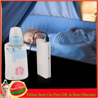 USB Travel Milk Cover Baby Bottle Warmer Portable Heater Storage Insulation Thermostat