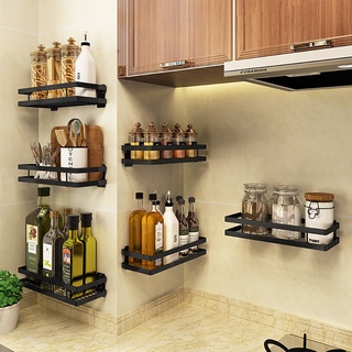 Kitchen Organizer Wall Mount Bracket Holder Wall Storage Shelf For Spice Jar Rack Cabinet Shelves (4)