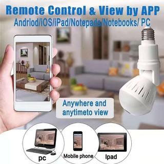 【Boutique】5MP E27 Bulb Lamp 360 Degree Panoramic View VR IP Camera Wireless Intercom Baby Monitor