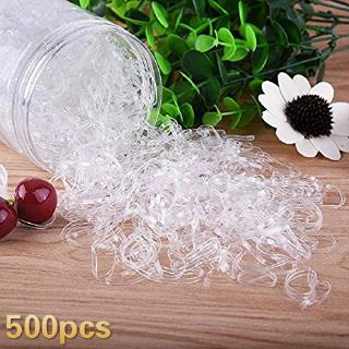 2021 New 500 Pcs Clear Ponytail Ropes Rubber Band Holder Elastic Hair Girls Bind Tie Holder Accessories
