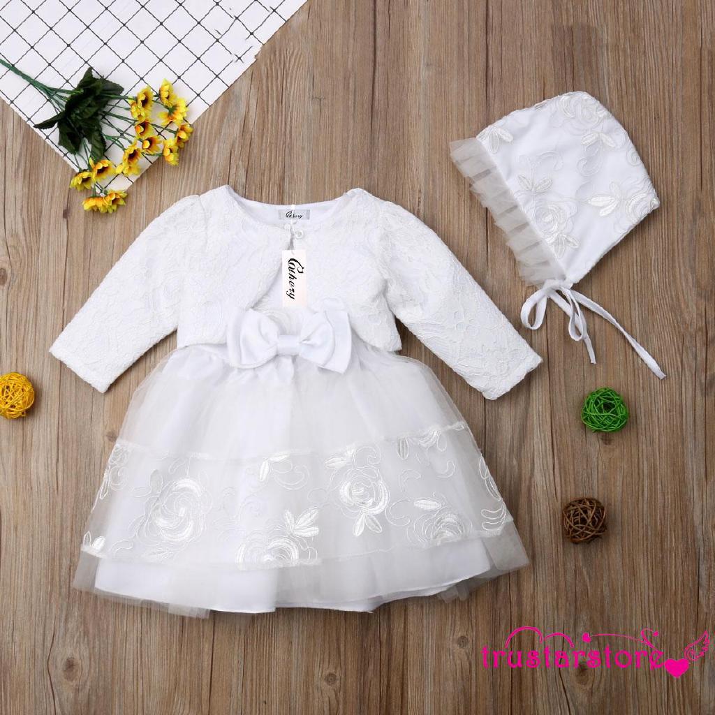 ✦ZWQ-0-18 Months Baby Girls Ivory Lace Party Christening