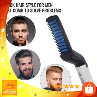 Multi functional Electric Modeling Comb & Hair Beard Straightener | Modeling Brush Comb for Men (1)