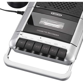 Jensen MCR-100SB Square Portable Cassette Recorder/Player and Voice Recorder w/ Speaker, Microphone (2)
