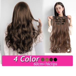 【Free Ship】60cm 16 Clips Hair Extension Natural Clip On hairpiece Wigs Real Hair Hair Extensions