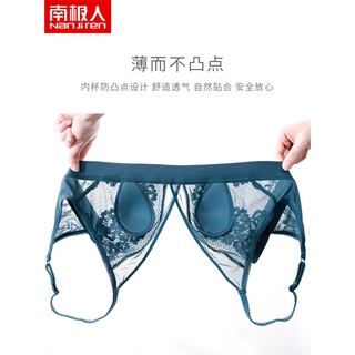 Nanjiren Large Chest Small See-through Bra Sexy Push up Push up Lace Thin Bra French Underwear Thin