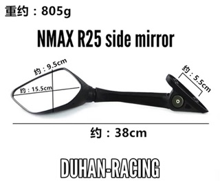 Nmax R25 mirror w/ universal windshield bracket. (Set) LONG STEM (walang grado) (7)