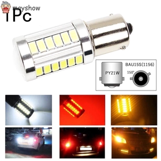 MAYSHOW Vehicle Parts LED Bulb Yellow/Red/White PY21W Daytime Running Light Car Tail 150° Turn Signal 33SMD 1156 BAU15S/Multicolor