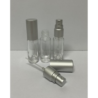 5ml cute elegant clear glass empty bottle refillable with aluminum mist sprayer