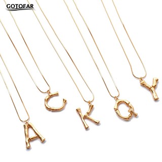 Women Fashion A-Z 26 English Letter Gold Plated Pendant Chain