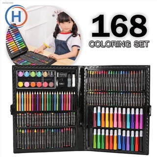 HEKKAW 168 PCS Rollerball Pen/ Colorful Pencil/ Wax Crayon and Oil Painting Brush Set