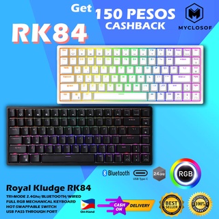 Myclosof Royal Kludge RK84 RGB Bluetooth/2.4GHz/Wired Tri-Mode Hot Swappable Mechanical Keyboard