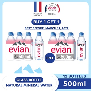 Evian Natural Mineral Water 6x500ml Pack (Buy 1 Take 1)