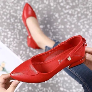 Soft leather new pumps single shoes mid-heel women sandals