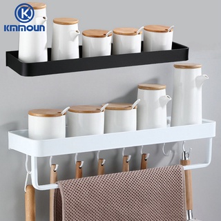 White / Black Kitchen Storage Rack Shelf Spice Bottle Rack Space Aluminum Multi-function Shelf Towel