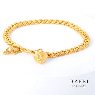 BZEBI Bangkok 24k Gold Plated Heart Charm Adjustable Bracelet With Box Elegant Classic for Women Girls Fashion Jewelry Accessories Chain Birthday Gift 510b