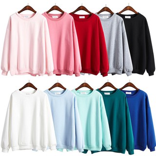 Korean Autumn Winter Unisex Long Sleeve Plain Thick Sweater