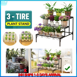 High Quality 3-Layer Metal Plant Shelves Flower Pot Holder Plant Stand Display Indoor Outdoor Garden
