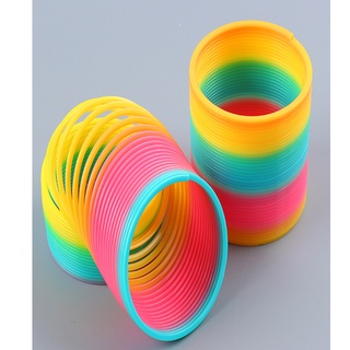 [promotion] Magic Rainbow Slinky Spring Plastic Funny Stretchy Play Toy Party Surprise Present for Kids