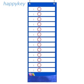 HAP Classroom Pocket Chart 13+1 Pocket Daily Schedule Pocket Chart 26 Double-Sided Reusable Dry-Eraser Cards For Office