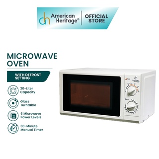 American Heritage 20L Manual Microwave Oven with Defrost Setting AHMO-6206 (1)