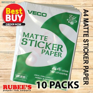 JSID99.99✲VECO Matte Sticker Paper 70gsm 10packs / Sticker for labels