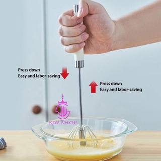 kitchen▦SJW 1pcs New Steel Press And Spin Action Better Beater Egg Mixer Kitchen tools