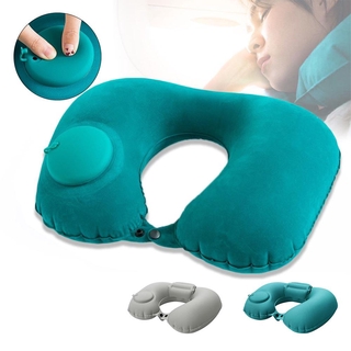Press-inflatable U-shaped Pillow Functional Air Travel Cushion Office Travel Pillow Creative Portable Neck Pillow