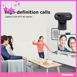 （Yimumiya） Logitech C270i 720P HD Webcam Built-in Microphone Computer USB Web Camera