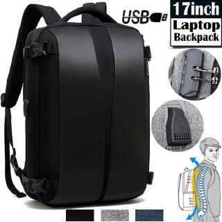 NEW Upgraded 17 Inch Fashion New Men Laptop Business Backpacks Travel Rucksacks for Waterproof and Anti Theft Computer Backpacks with USB Charging and Password Lock