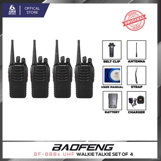 Baofeng BF-888s Walkie Talkie Portable Two-Way Radio UHF Transceiver Set of 4