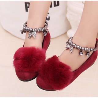 handbag ✡Girl's Furry Shoes with Anklet ⬇️ Size guide below♧