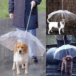 Dog Walking Waterproof Clear Cover Built-in Leash Rain Sleet Snow Pet Umbrella Dog Raincoats
