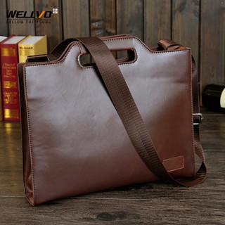 ❁Business Briefcase Men Travel Portable Handbag Solid Casual Leather Messenger Crossbody Bag Male Bi