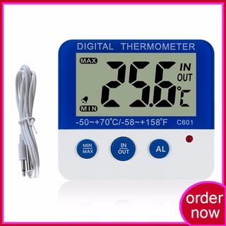 Digital Fridge Thermometer with Alarm and Max Min Temperature Easy to Read LCD Display Digital Refrigerator Freezer Thermometer