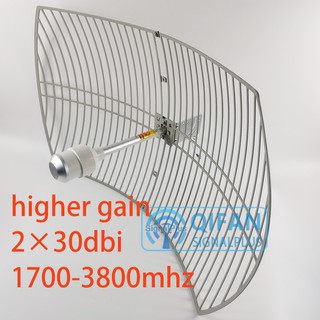 version 4 2x30dbi 1700-3800Mhz Dual Polarity Parabolic Antenna for 5G / 4G LTE for mamba modem