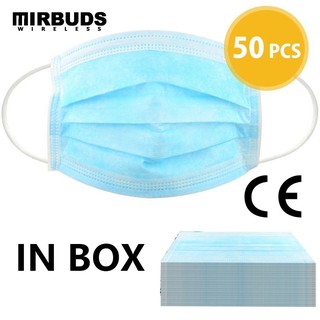 50pcs Face Mask Disposable Earloop 3ply Face Masks meltblown Civilian face mask Great for Protection and Personal Health