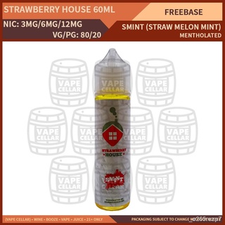 ✤✚✾xd Strawberry House 60ML Smint (3 MG, 6 MG, 12 MG) Vape Juice E Liquids