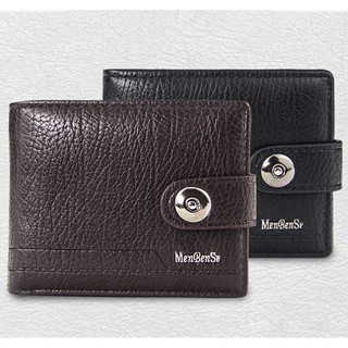 Men Short Wallet Fold Over Purse Credit Card Passport Holder Pu Leather